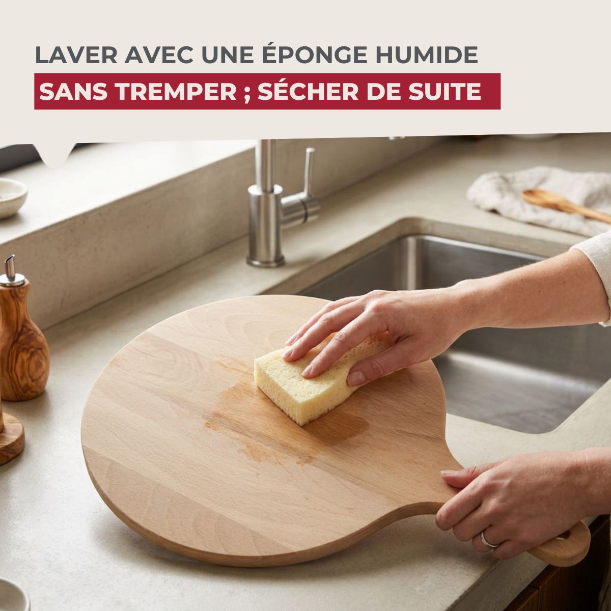 Planche à pizza et tarte flambée en bois Fackelmann Wood Edition