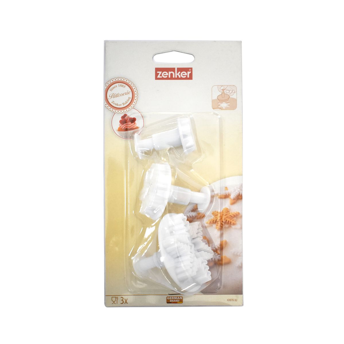 Lot de 3 emporte-pièces de Noël pour pâte à sucre motif flocon de neige Zenker