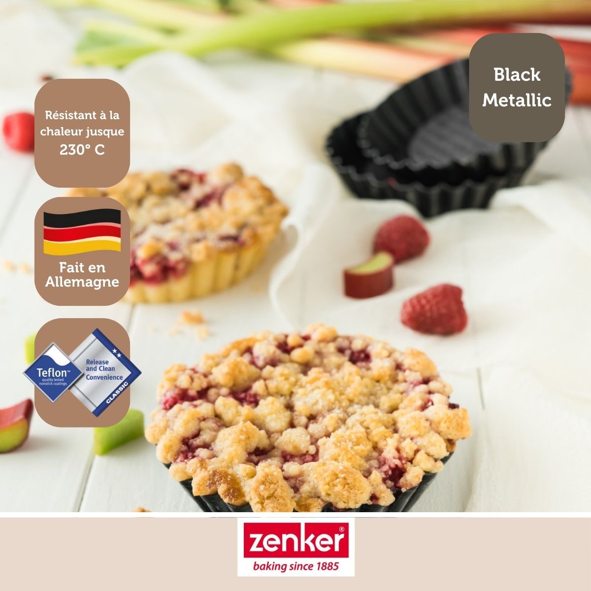 6 Moules à tartelettes Zenker Black Metallic