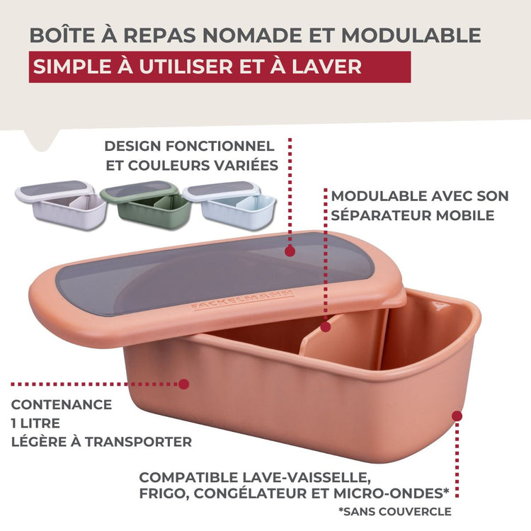 Lot de 4 lunch box 1L avec 4 ustensiles de cuisine Fackelmann Storage
