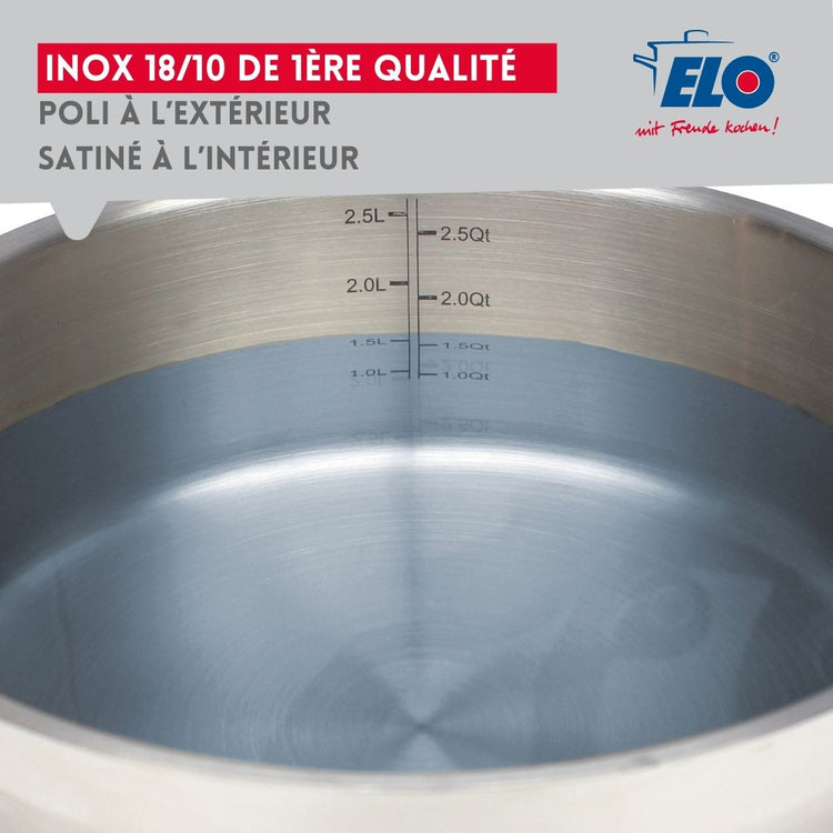 Ensemble de 1 Poêle de cuisson 24 cm et 3 faitouts 12, 20 et 26 cm Elo Profi Citrin