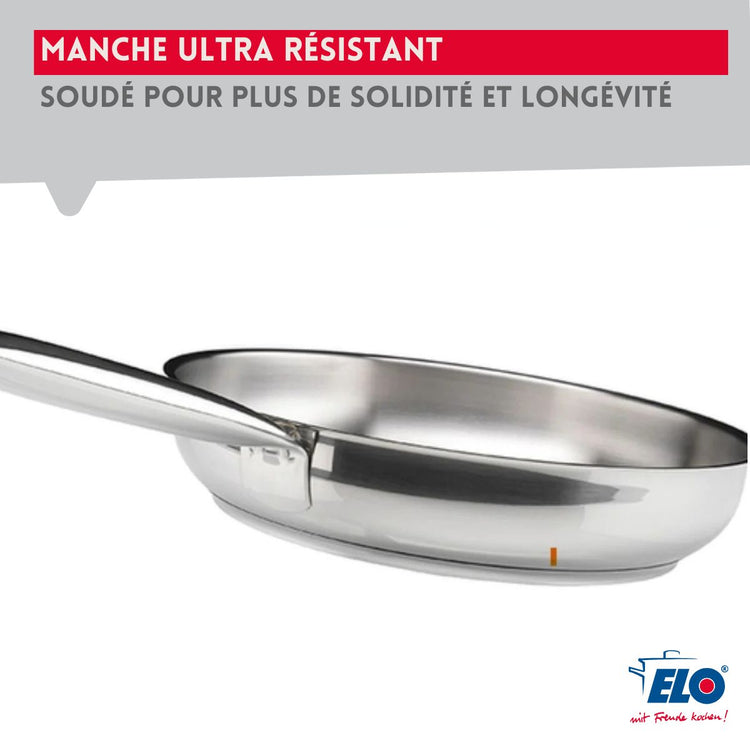 Ensemble de 1 Poêle de cuisson 32 cm et 4 faitouts 12, 14, 16 et 20 cm Elo Profi Brillant