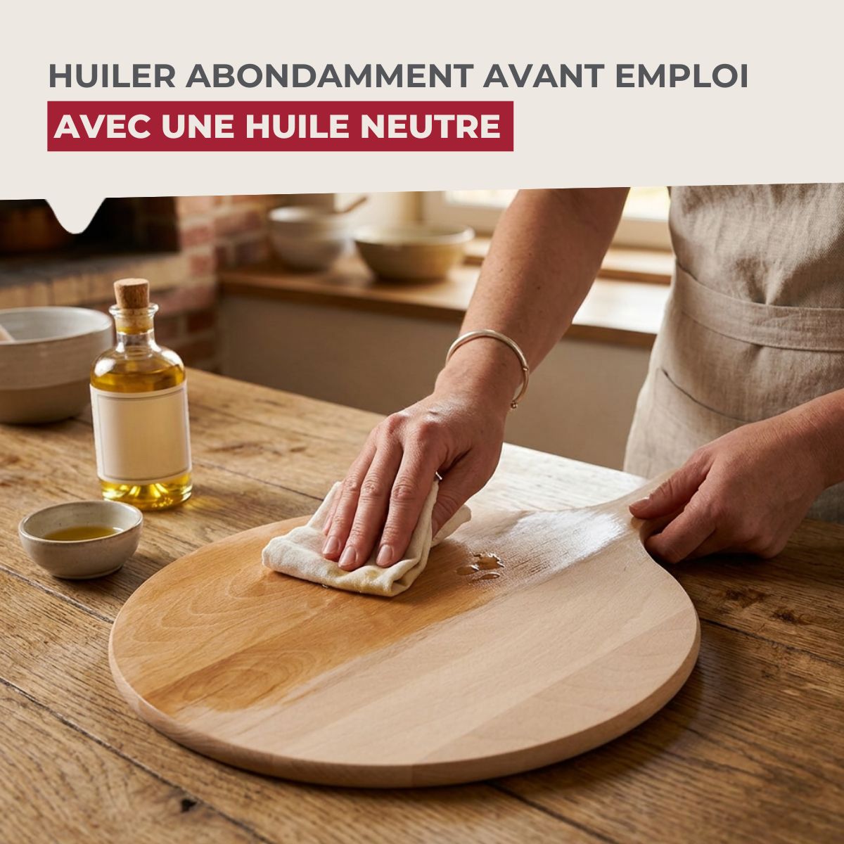 Planche à pizza et tarte flambée en bois Fackelmann Wood Edition