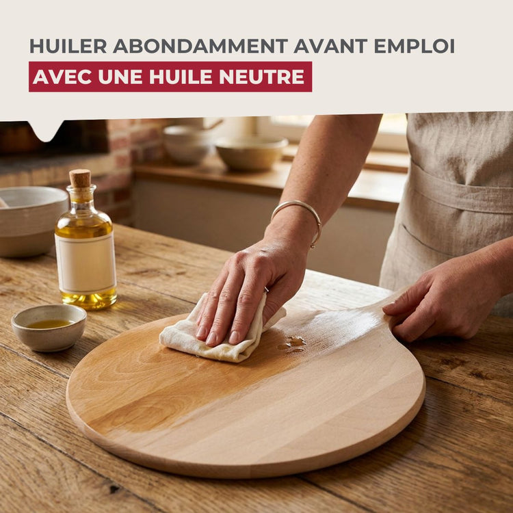 Lot de 6 planches à pizza et tarte flambée en bois 30 cm Fackelmann Wood Edition
