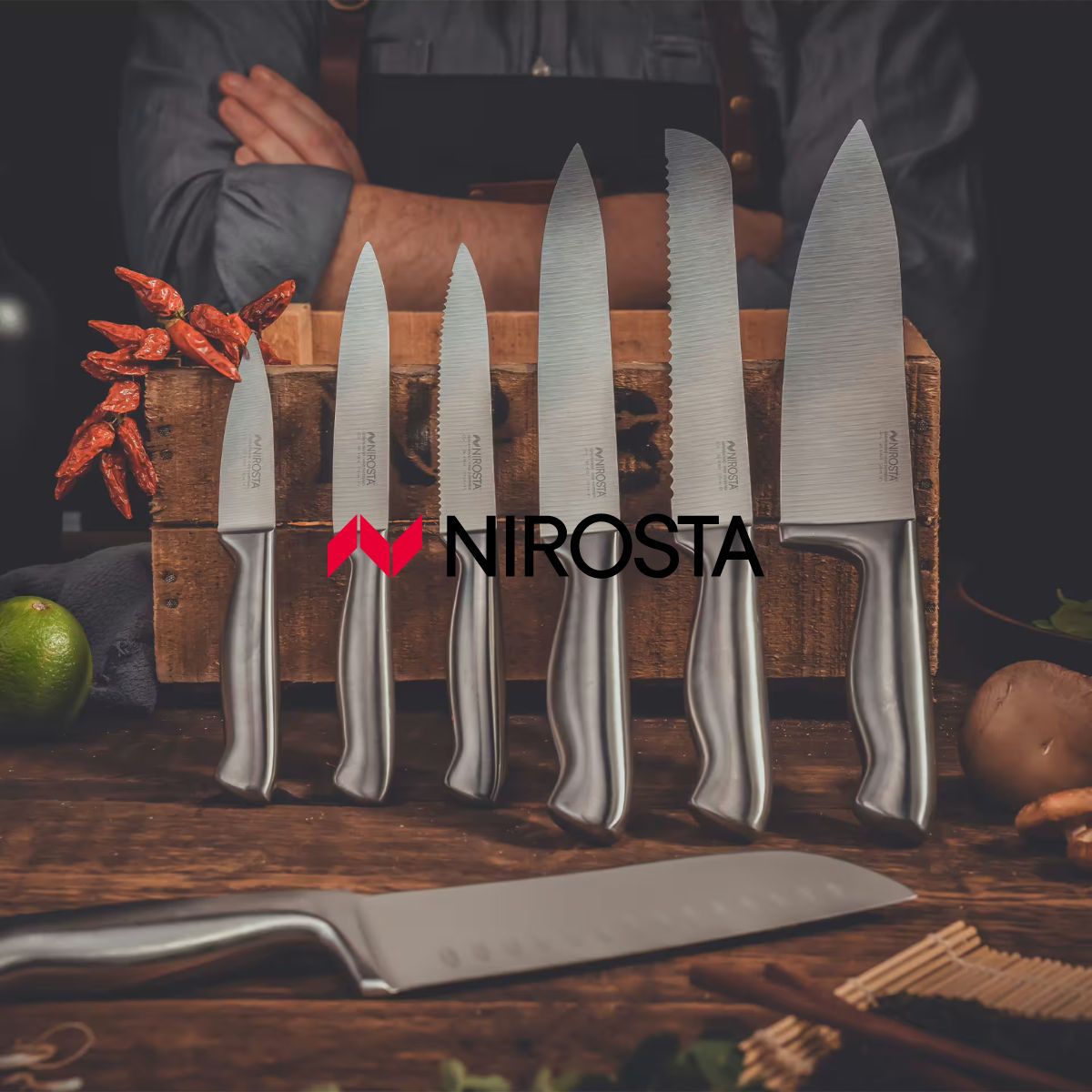 Couteau de cuisine professionnel lame crantée Nirosta Star