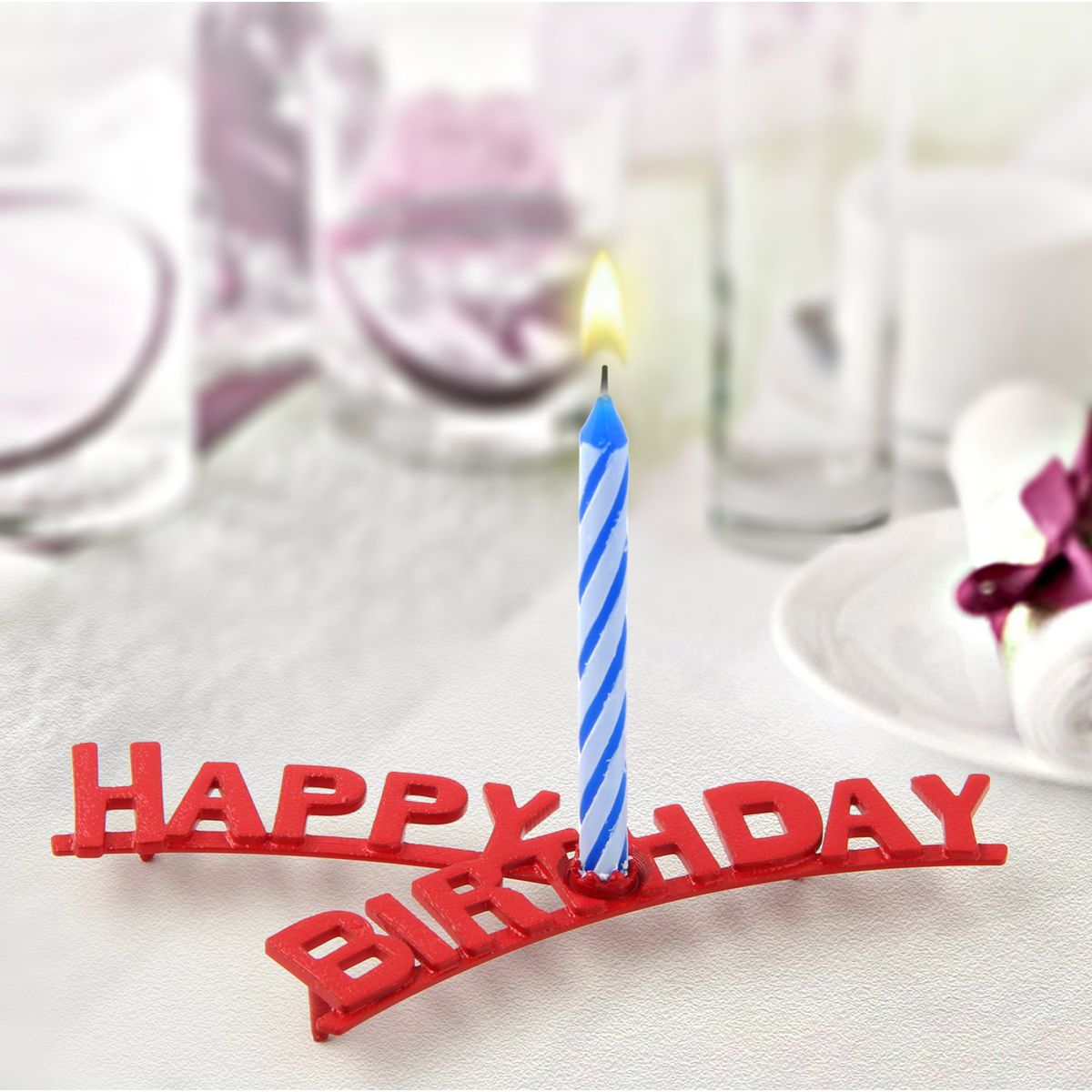 Set support "happy birthday" et 8 bougies d'anniversaire Fackelmann Rio Party
