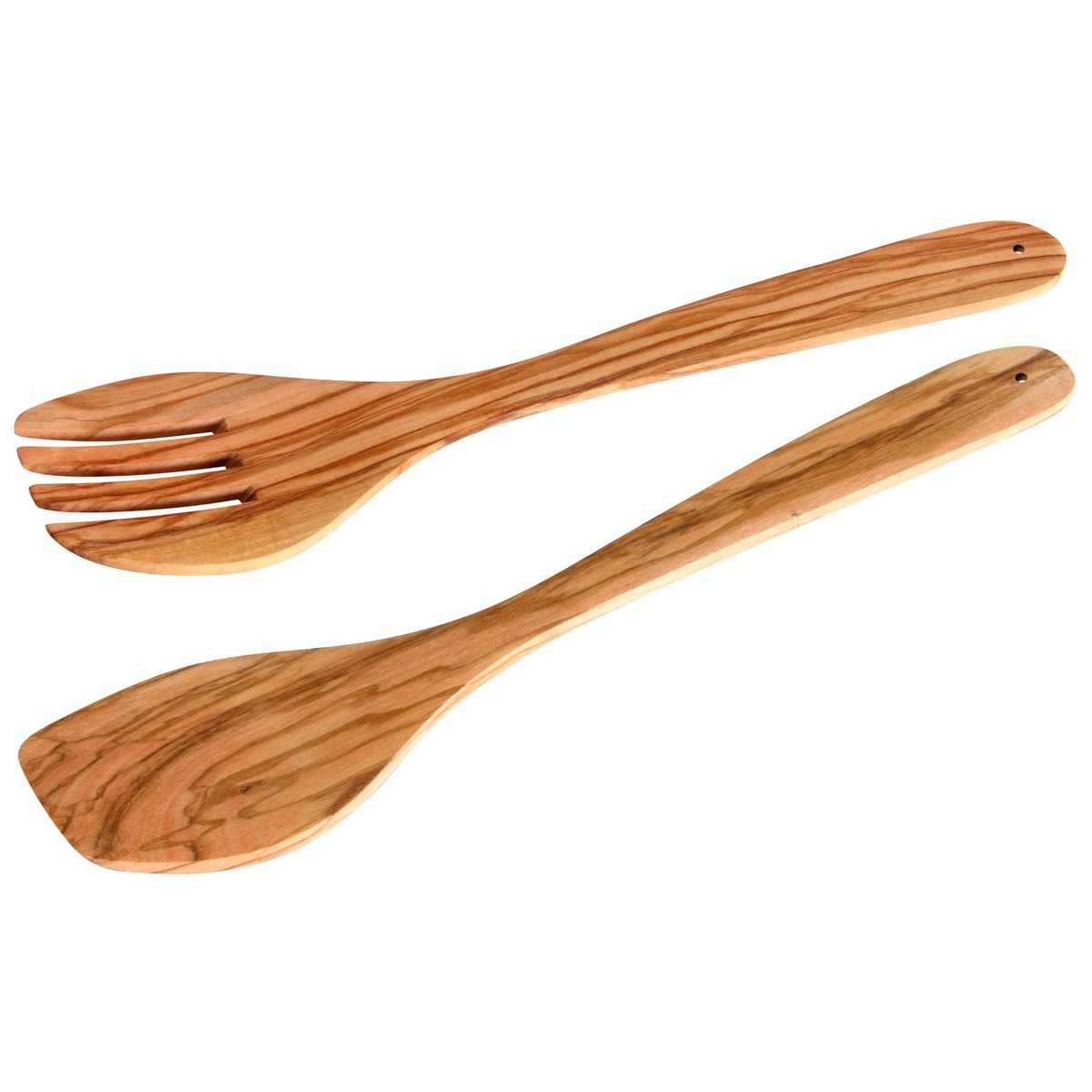 Ensemble de couverts à salade, cuillères et spatule Fackelmann Édition Bois d'olivier