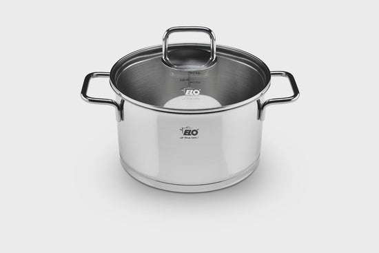 Marmite en inox avec couvercle en verre 20 cm Elo Citrin